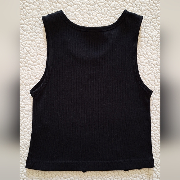 R13 Distressed Sleeveless Tank Top Black Sz S Org $145 - Picture 5 of 11
